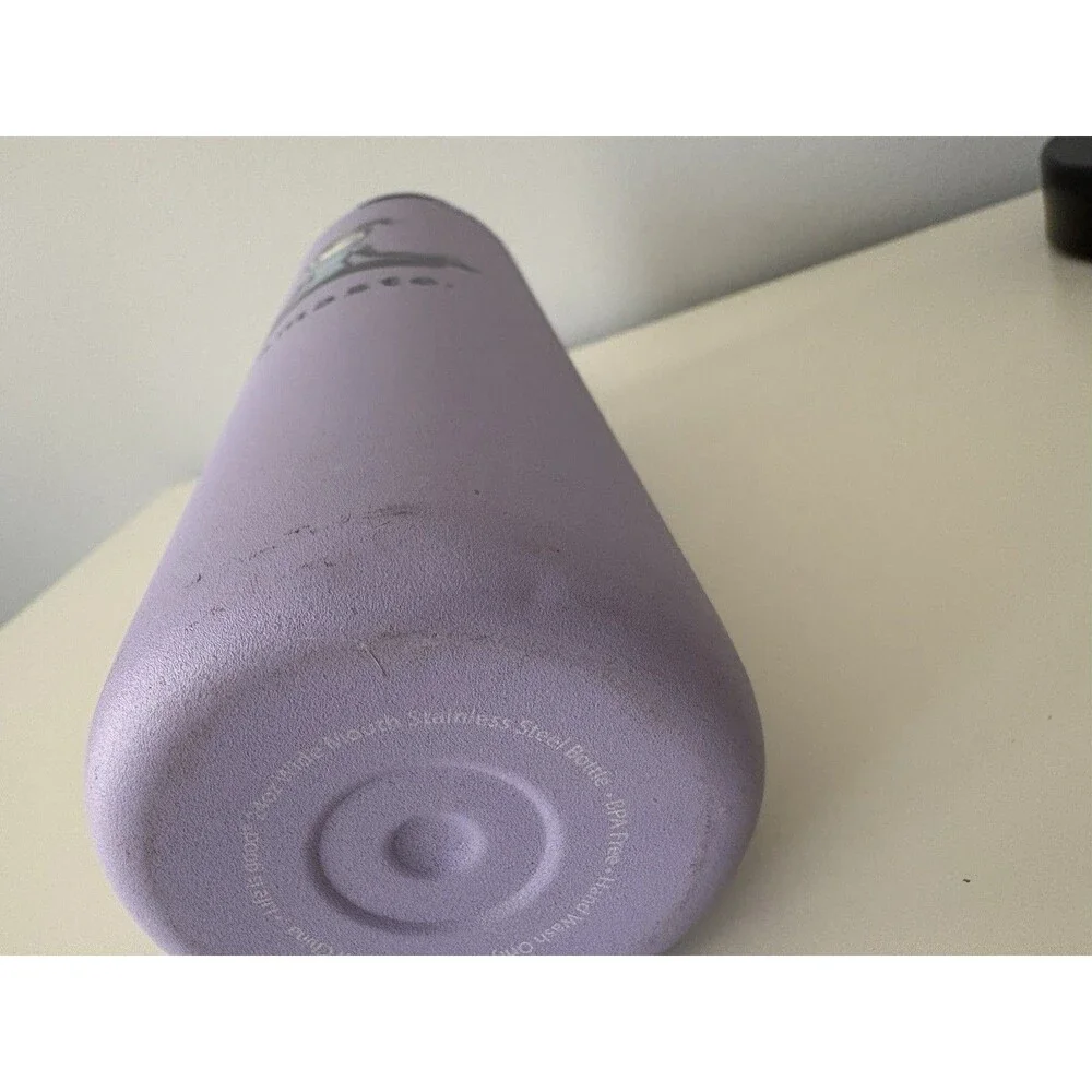Life Is Good 24 oz Stainless Steel Tumbler Flip Straw Purple NAMASTE Yoga